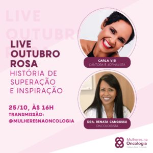 Live Carla Visi e grupo Mulheres na Oncologia. Foto: Divulgação