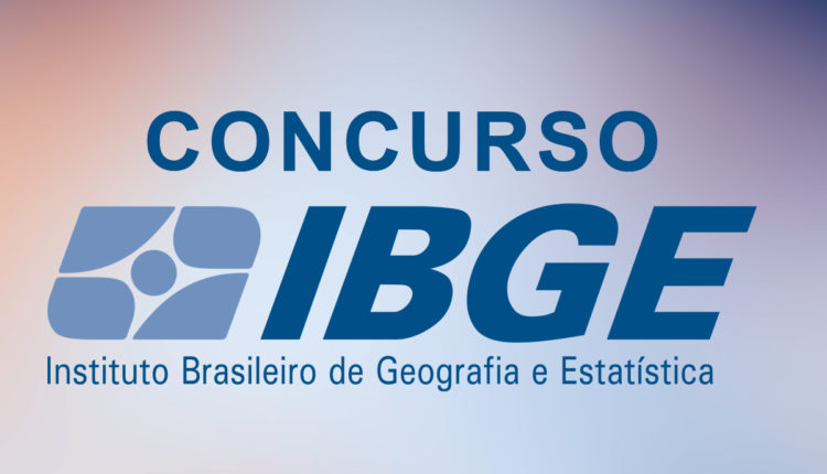 Concurso IBGE: logomarca do Instituto Brasileiro de Geografia e Estatística. Acima, é possível ler a palavra "concurso"